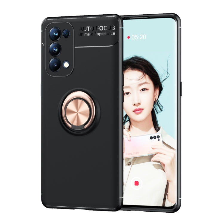 For OPPO Reno5 5G Metal Ring Holder 360 Degree Rotating TPU Case