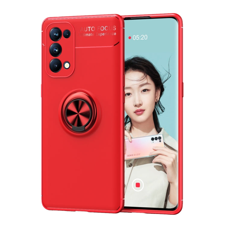 For OPPO Reno5 5G Metal Ring Holder 360 Degree Rotating TPU Case