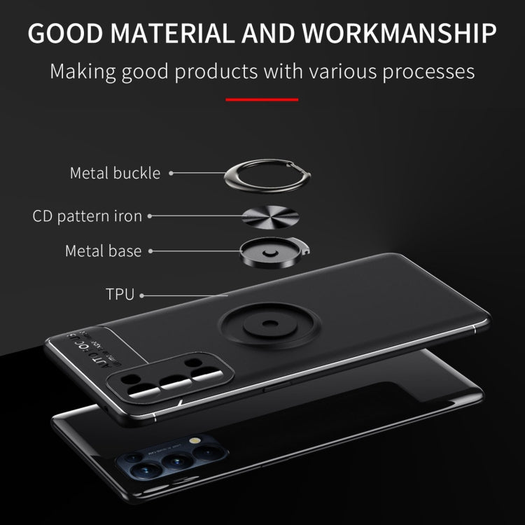 For OPPO Reno5 5G Metal Ring Holder 360 Degree Rotating TPU Case