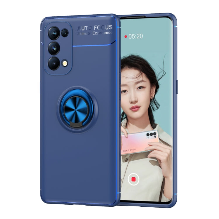 For OPPO Reno5 5G Metal Ring Holder 360 Degree Rotating TPU Case