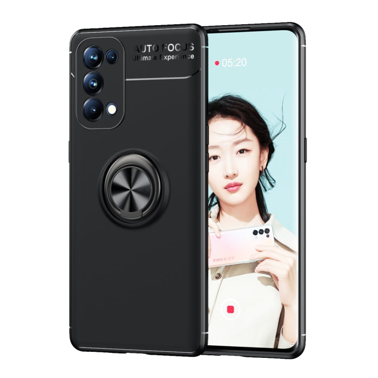 For OPPO Reno5 Pro 5G Metal Ring Holder 360 Degree Rotating TPU Case