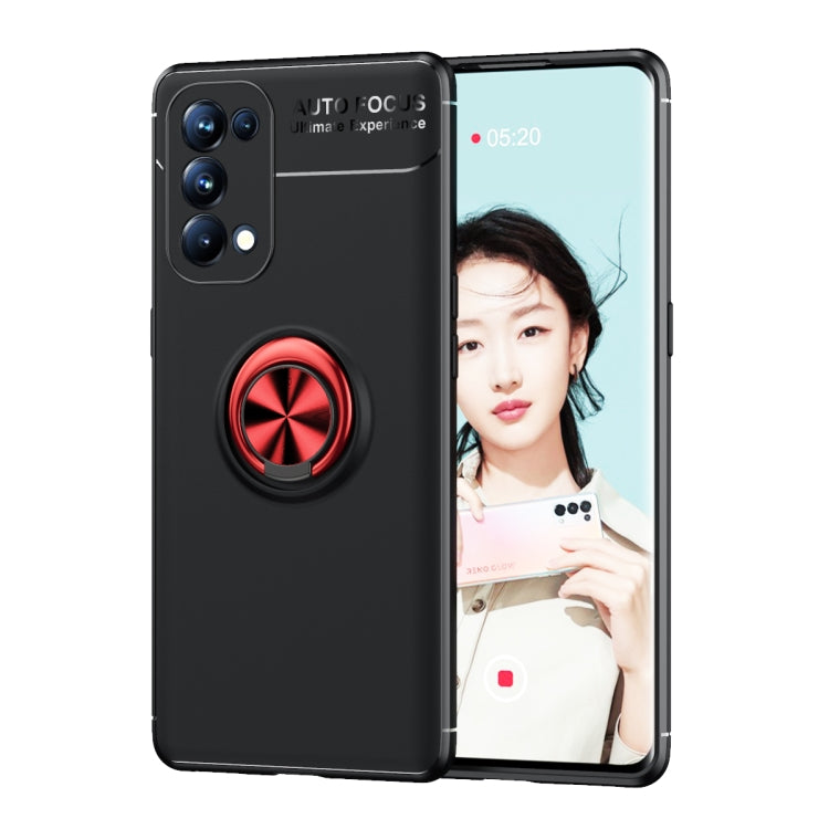 For OPPO Reno5 Pro 5G Metal Ring Holder 360 Degree Rotating TPU Case