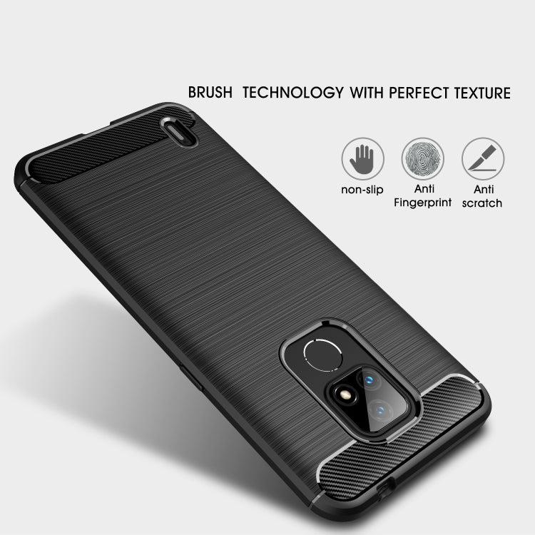 For Motorola Moto E7 (2020) Brushed Texture Carbon Fiber TPU Case