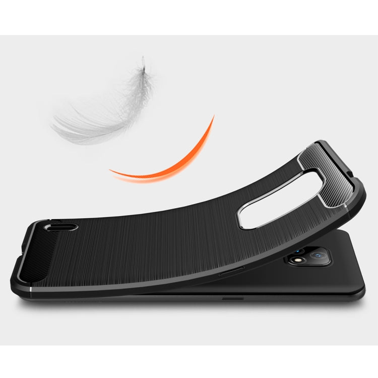 For Motorola Moto E7 (2020) Brushed Texture Carbon Fiber TPU Case