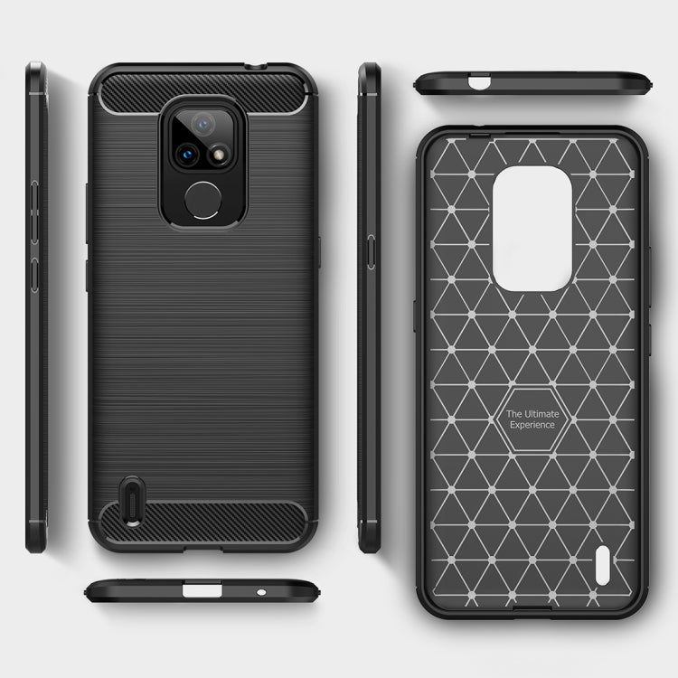 For Motorola Moto E7 (2020) Brushed Texture Carbon Fiber TPU Case