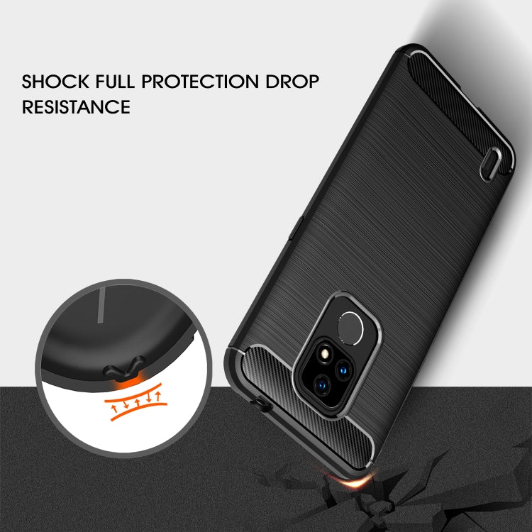 For Motorola Moto E7 (2020) Brushed Texture Carbon Fiber TPU Case