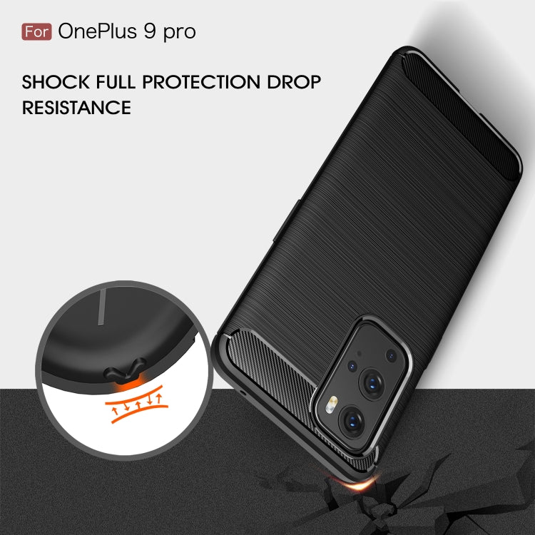 For OnePlus 9 Pro Brushed Texture Carbon Fiber TPU Case