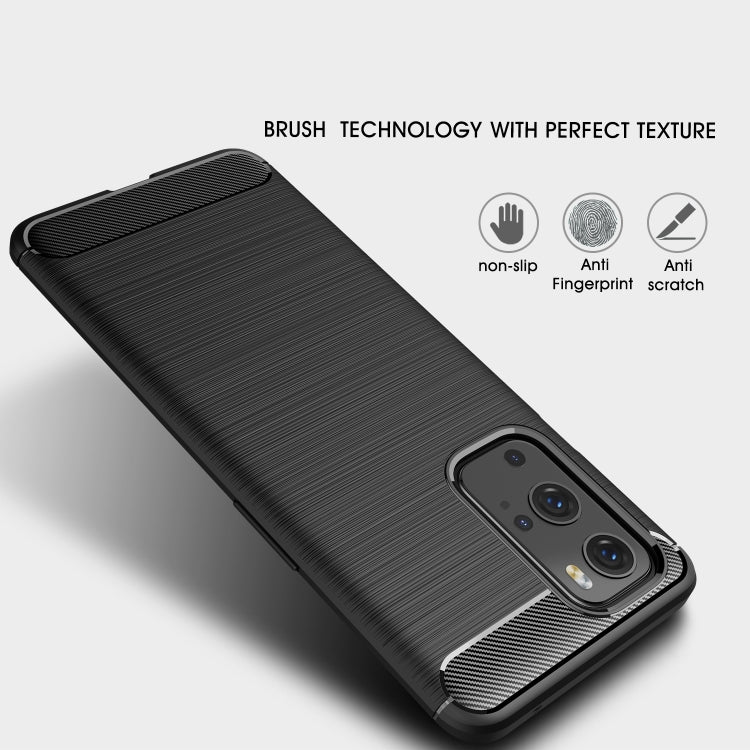 For OnePlus 9 Pro Brushed Texture Carbon Fiber TPU Case