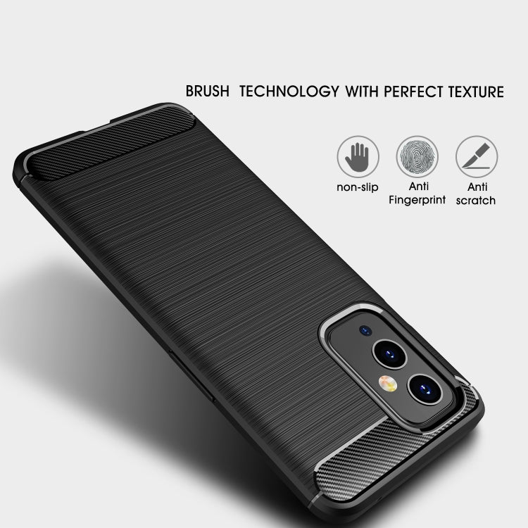 For OnePlus 9 Brushed Texture Carbon Fiber TPU Case