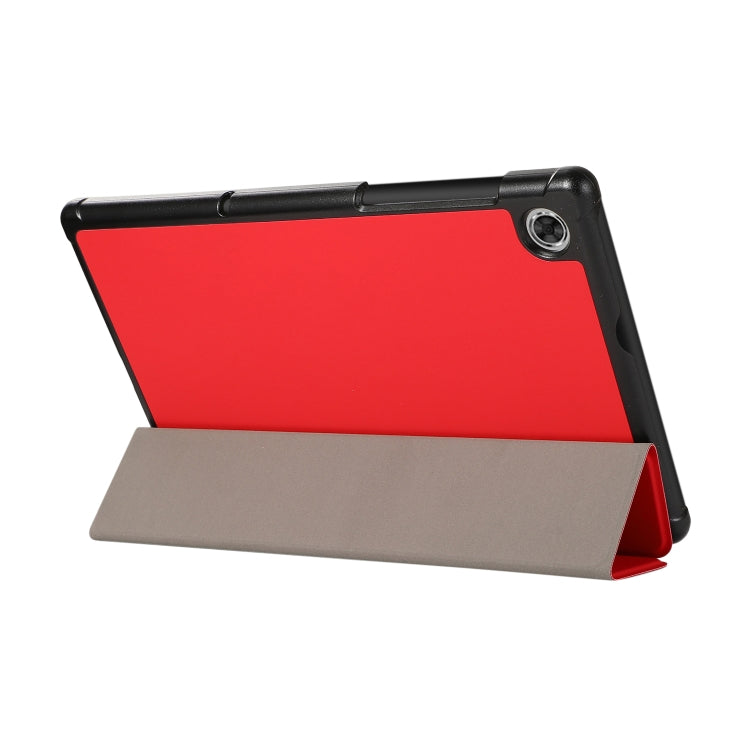 For Lenovo Tab M10 HD (X306) 3-folding Skin Texture Horizontal Flip TPU + PU Leather Case with Holder
