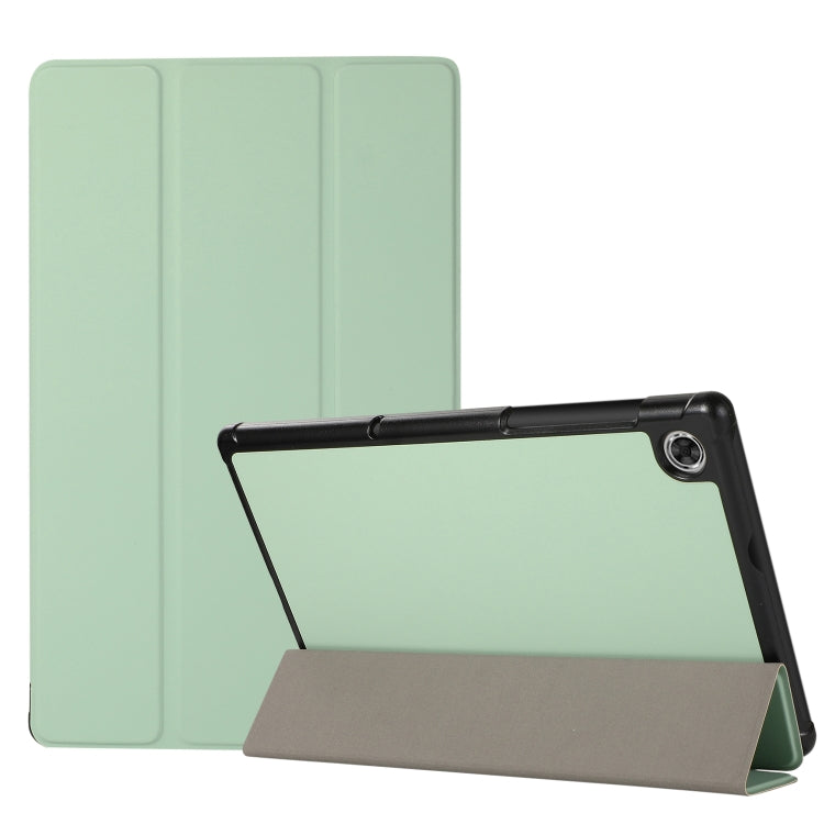 For Lenovo Tab M10 HD (X306) 3-folding Skin Texture Horizontal Flip TPU + PU Leather Case with Holder