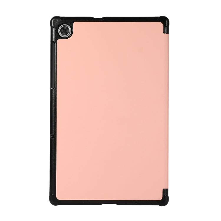 For Lenovo Tab M10 HD (X306) 3-folding Skin Texture Horizontal Flip TPU + PU Leather Case with Holder