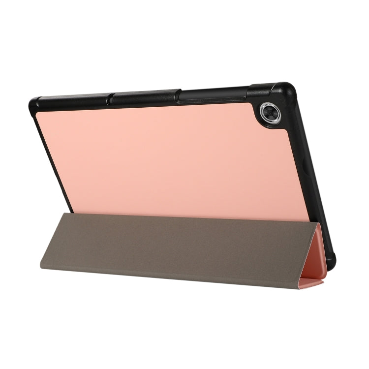For Lenovo Tab M10 HD (X306) 3-folding Skin Texture Horizontal Flip TPU + PU Leather Case with Holder