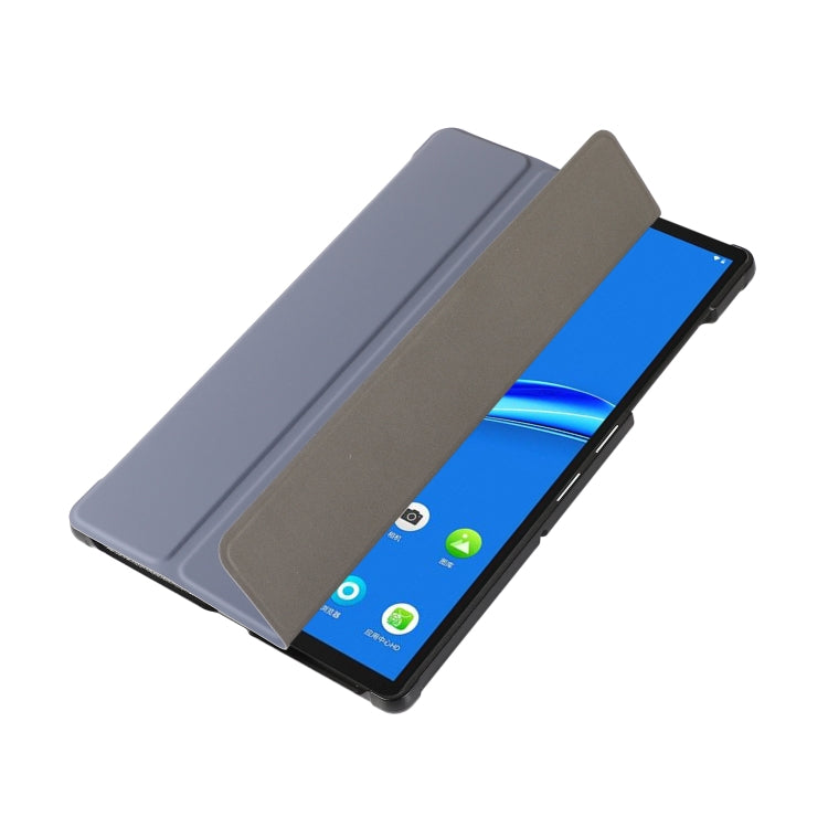 For Lenovo Tab M10 HD (X306) 3-folding Skin Texture Horizontal Flip TPU + PU Leather Case with Holder
