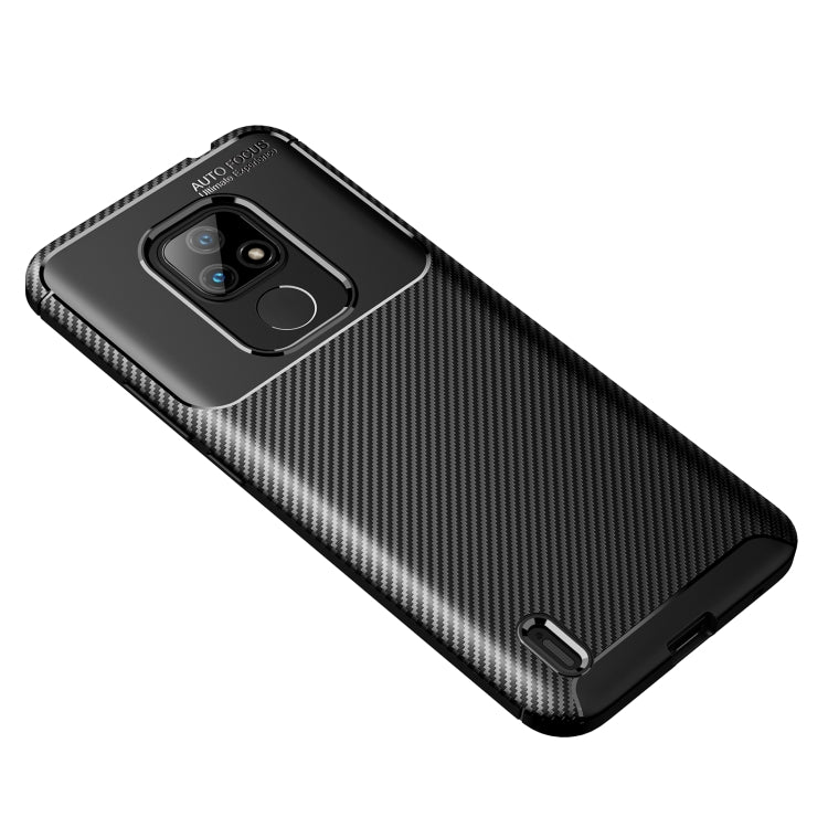 For Motorola Moto E7 (2020) Carbon Fiber Texture Shockproof TPU Case
