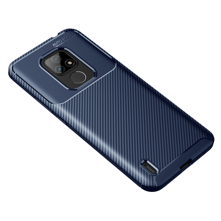 For Motorola Moto E7 (2020) Carbon Fiber Texture Shockproof TPU Case