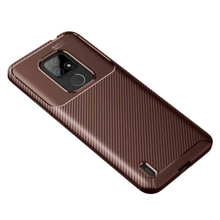 For Motorola Moto E7 (2020) Carbon Fiber Texture Shockproof TPU Case