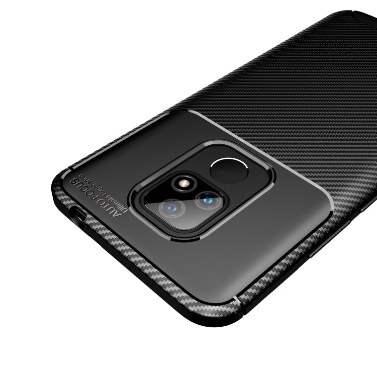 For Motorola Moto E7 (2020) Carbon Fiber Texture Shockproof TPU Case