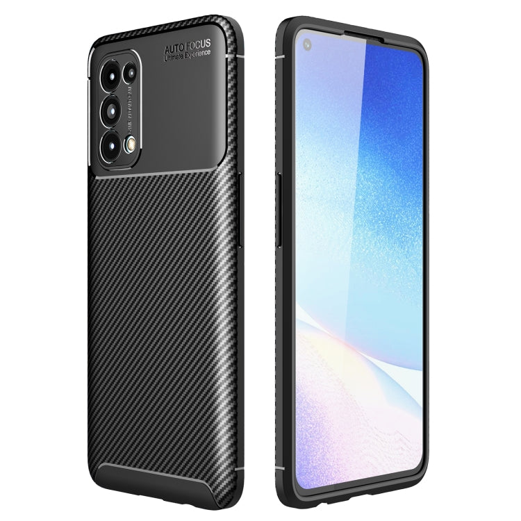 For OPPO Reno5 5G Carbon Fiber Texture Shockproof TPU Case