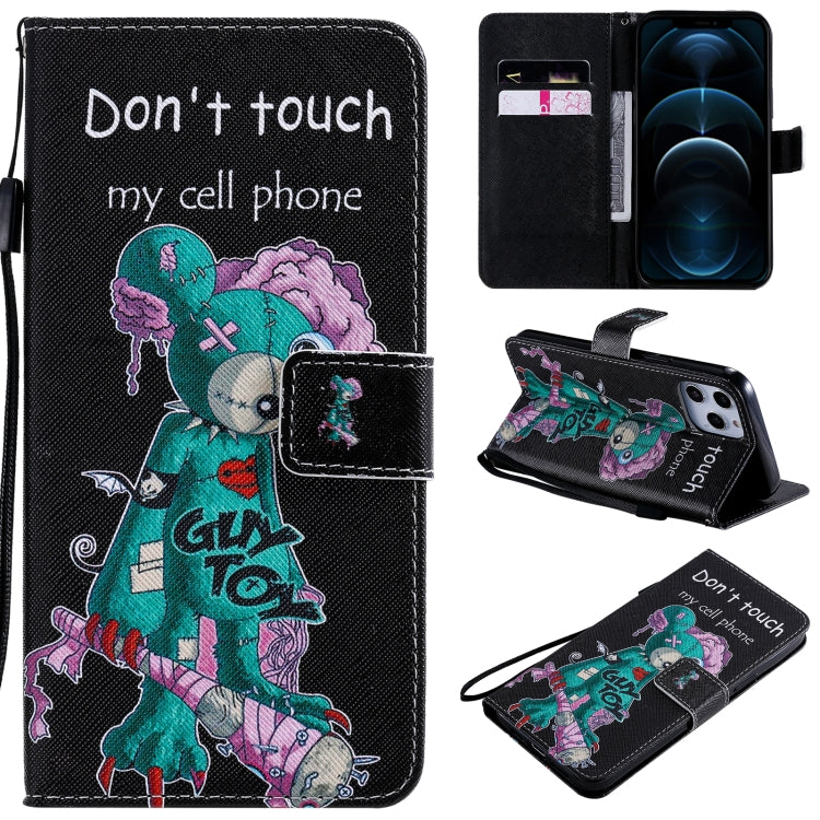 For iPhone 12 Pro Max Painting Horizontal Flip Leather Case with Holder & Card Slot & Lanyard