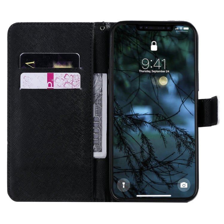 For iPhone 12 Pro Max Painting Horizontal Flip Leather Case with Holder & Card Slot & Lanyard