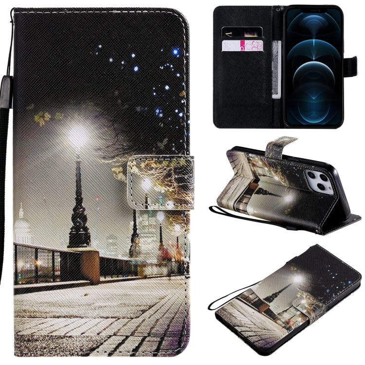 For iPhone 12 Pro Max Painting Horizontal Flip Leather Case with Holder & Card Slot & Lanyard
