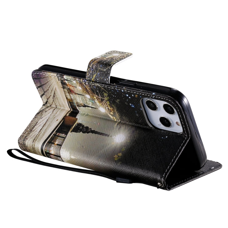 For iPhone 12 Pro Max Painting Horizontal Flip Leather Case with Holder & Card Slot & Lanyard