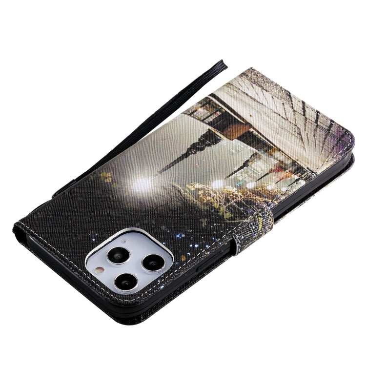 For iPhone 12 Pro Max Painting Horizontal Flip Leather Case with Holder & Card Slot & Lanyard