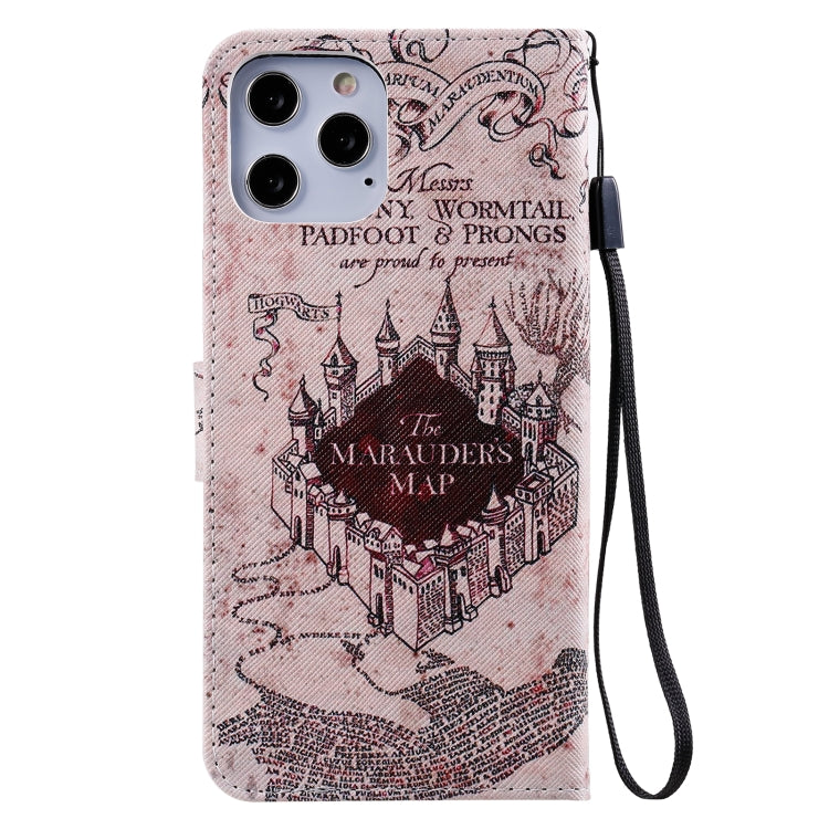 For iPhone 12 Pro Max Painting Horizontal Flip Leather Case with Holder & Card Slot & Lanyard