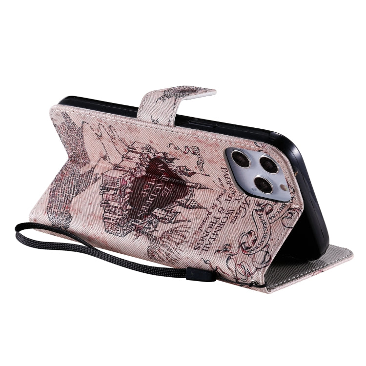 For iPhone 12 Pro Max Painting Horizontal Flip Leather Case with Holder & Card Slot & Lanyard