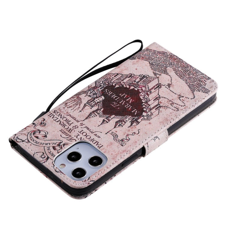 For iPhone 12 Pro Max Painting Horizontal Flip Leather Case with Holder & Card Slot & Lanyard