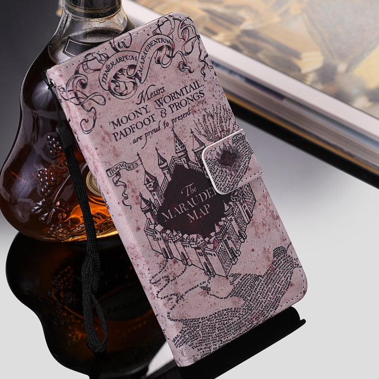 For iPhone 12 Pro Max Painting Horizontal Flip Leather Case with Holder & Card Slot & Lanyard