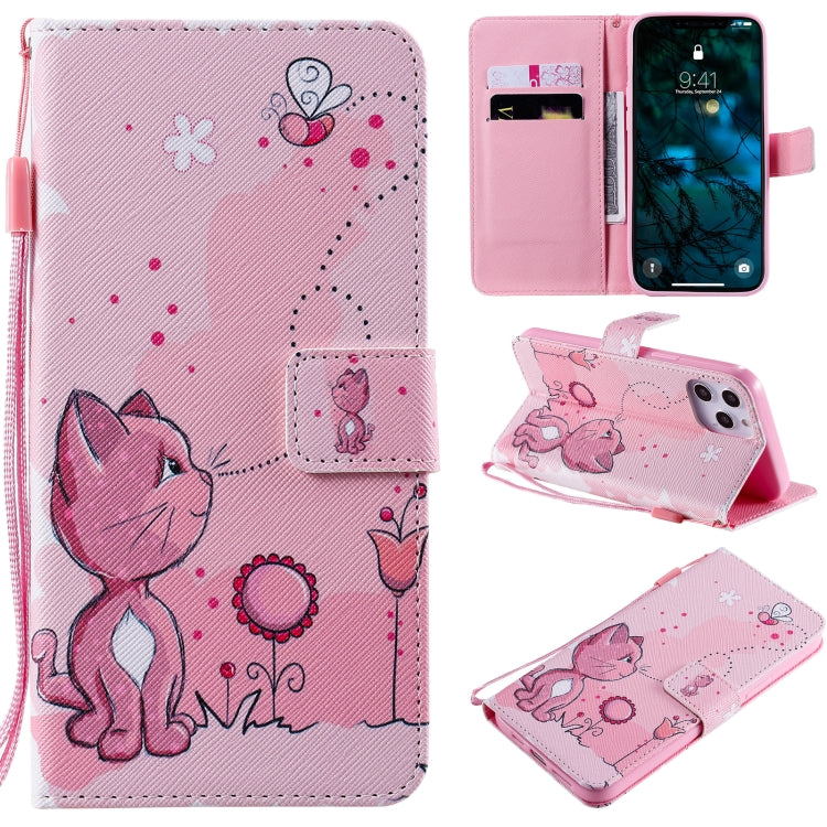 For iPhone 12 Pro Max Painting Horizontal Flip Leather Case with Holder & Card Slot & Lanyard
