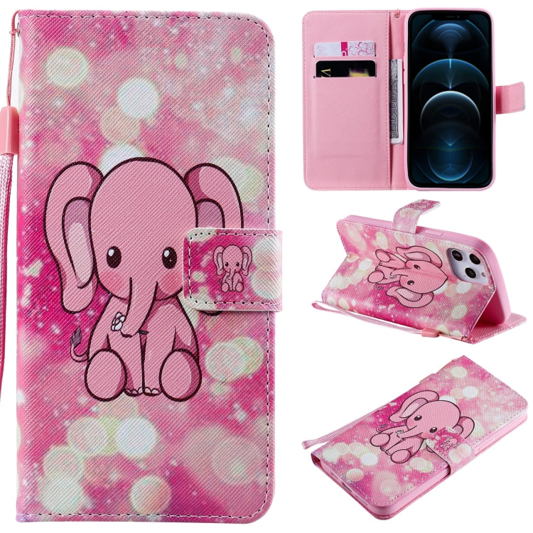 For iPhone 12 Pro Max Painting Horizontal Flip Leather Case with Holder & Card Slot & Lanyard