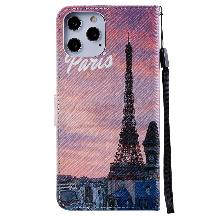 For iPhone 12 Pro Max Painting Horizontal Flip Leather Case with Holder & Card Slot & Lanyard