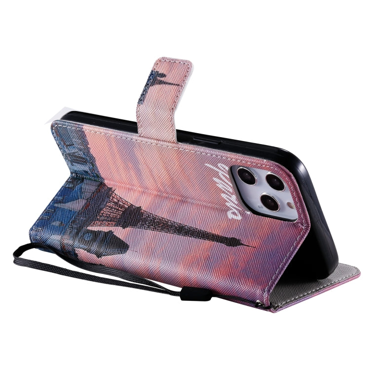 For iPhone 12 Pro Max Painting Horizontal Flip Leather Case with Holder & Card Slot & Lanyard