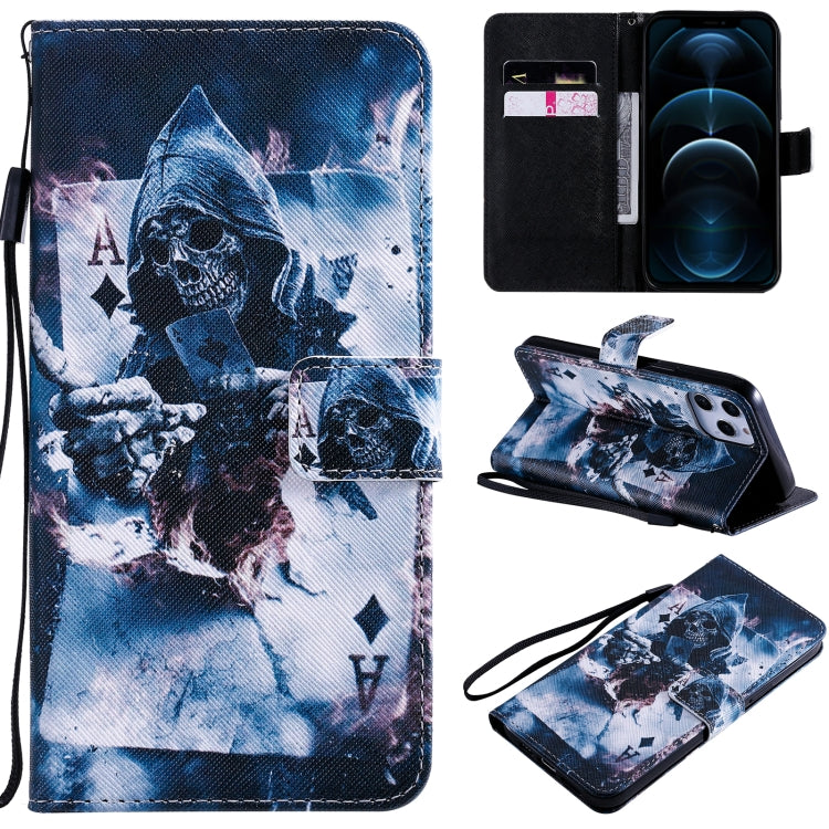 For iPhone 12 Pro Max Painting Horizontal Flip Leather Case with Holder & Card Slot & Lanyard