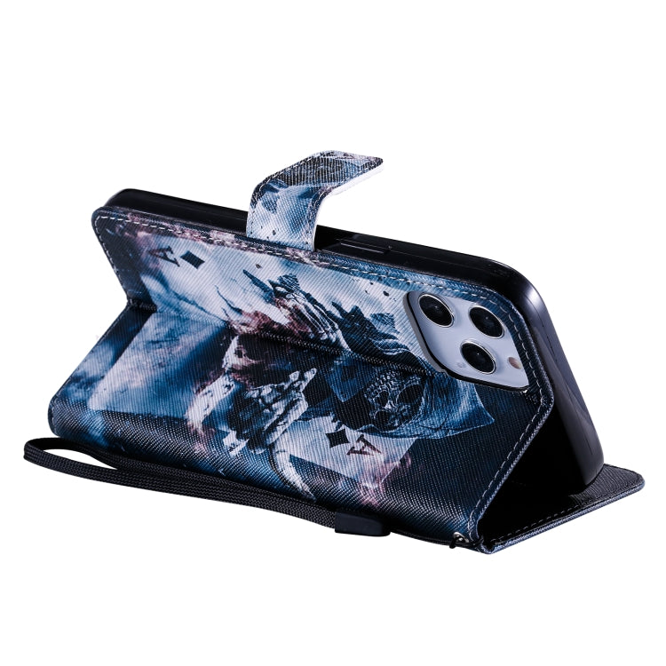 For iPhone 12 Pro Max Painting Horizontal Flip Leather Case with Holder & Card Slot & Lanyard