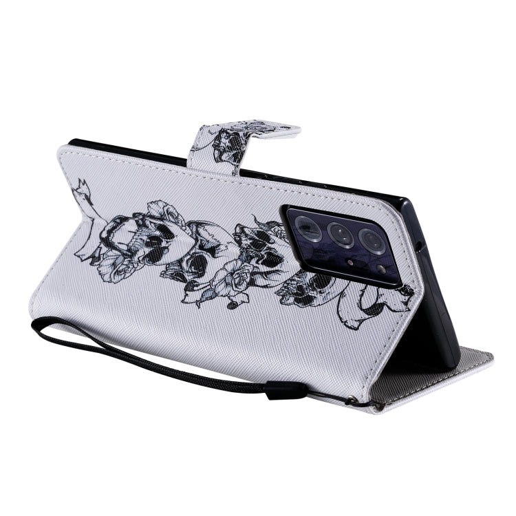 For Samsung Galaxy Note 20 Ultra Painting Horizontal Flip Leather Case with Holder & Card Slot & Lanyard