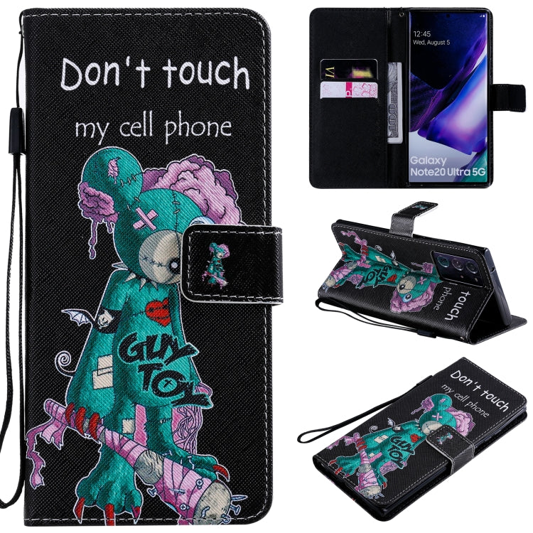 For Samsung Galaxy Note 20 Ultra Painting Horizontal Flip Leather Case with Holder & Card Slot & Lanyard