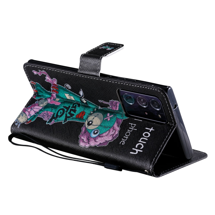 For Samsung Galaxy Note 20 Ultra Painting Horizontal Flip Leather Case with Holder & Card Slot & Lanyard