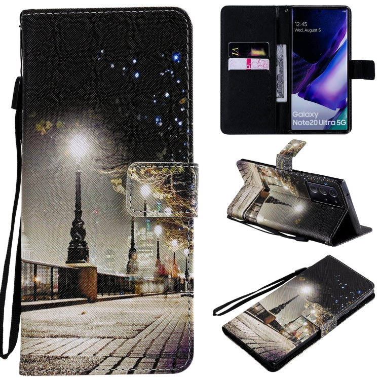 For Samsung Galaxy Note 20 Ultra Painting Horizontal Flip Leather Case with Holder & Card Slot & Lanyard