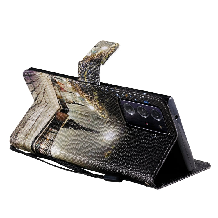For Samsung Galaxy Note 20 Ultra Painting Horizontal Flip Leather Case with Holder & Card Slot & Lanyard