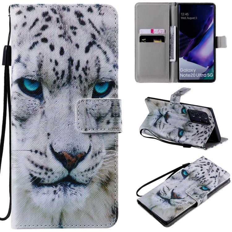 For Samsung Galaxy Note 20 Ultra Painting Horizontal Flip Leather Case with Holder & Card Slot & Lanyard