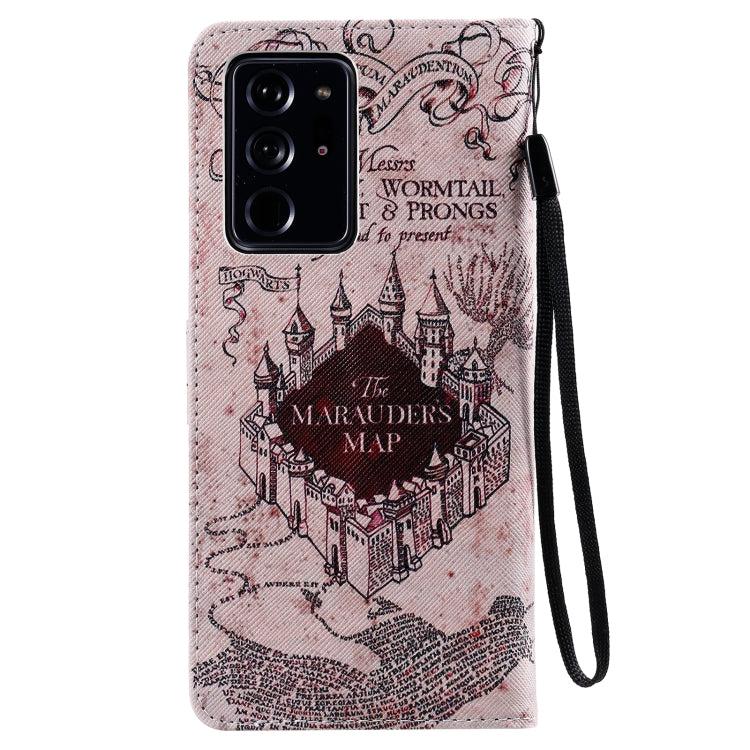 For Samsung Galaxy Note 20 Ultra Painting Horizontal Flip Leather Case with Holder & Card Slot & Lanyard