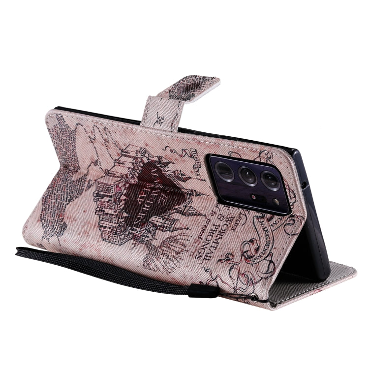 For Samsung Galaxy Note 20 Ultra Painting Horizontal Flip Leather Case with Holder & Card Slot & Lanyard