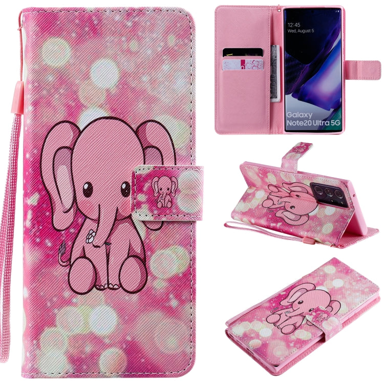 For Samsung Galaxy Note 20 Ultra Painting Horizontal Flip Leather Case with Holder & Card Slot & Lanyard