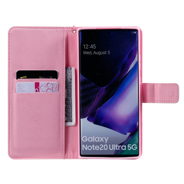 For Samsung Galaxy Note 20 Ultra Painting Horizontal Flip Leather Case with Holder & Card Slot & Lanyard