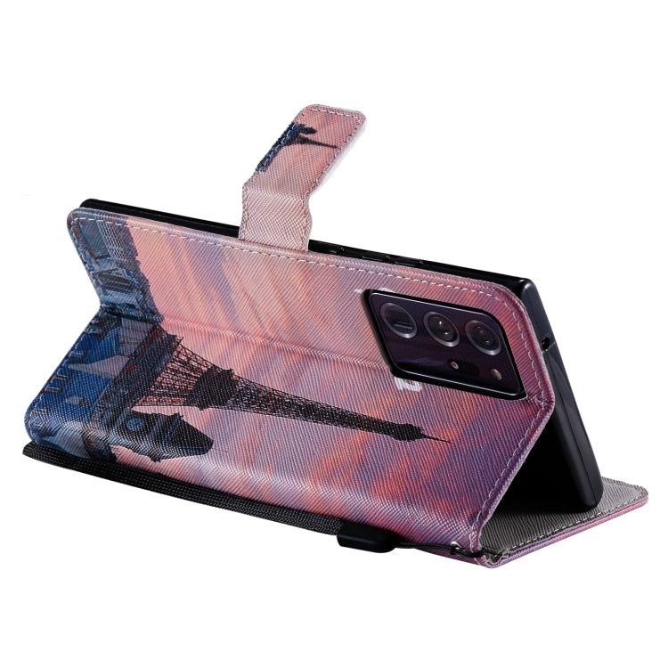 For Samsung Galaxy Note 20 Ultra Painting Horizontal Flip Leather Case with Holder & Card Slot & Lanyard