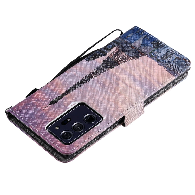 For Samsung Galaxy Note 20 Ultra Painting Horizontal Flip Leather Case with Holder & Card Slot & Lanyard